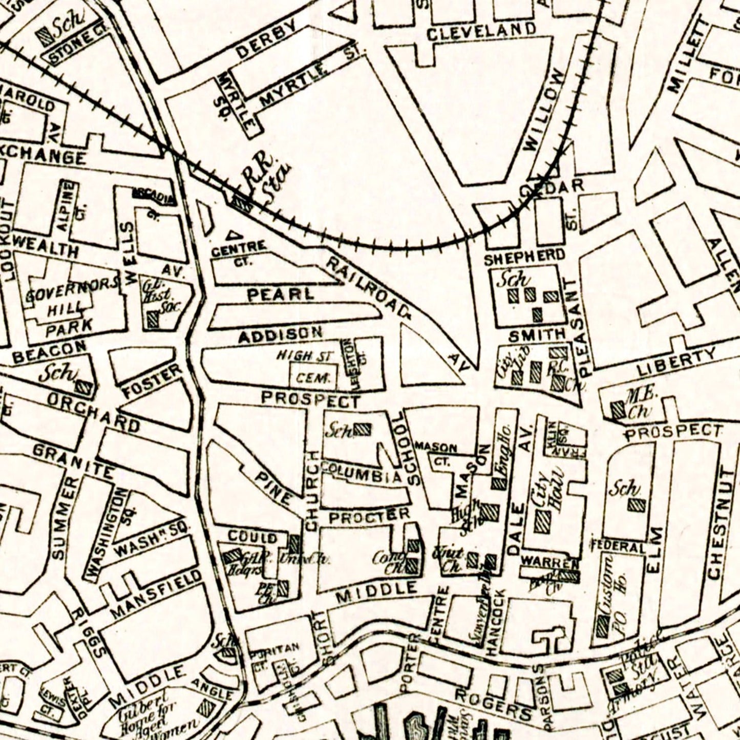 Vintage Map of Gloucester, Massachusetts, 1919