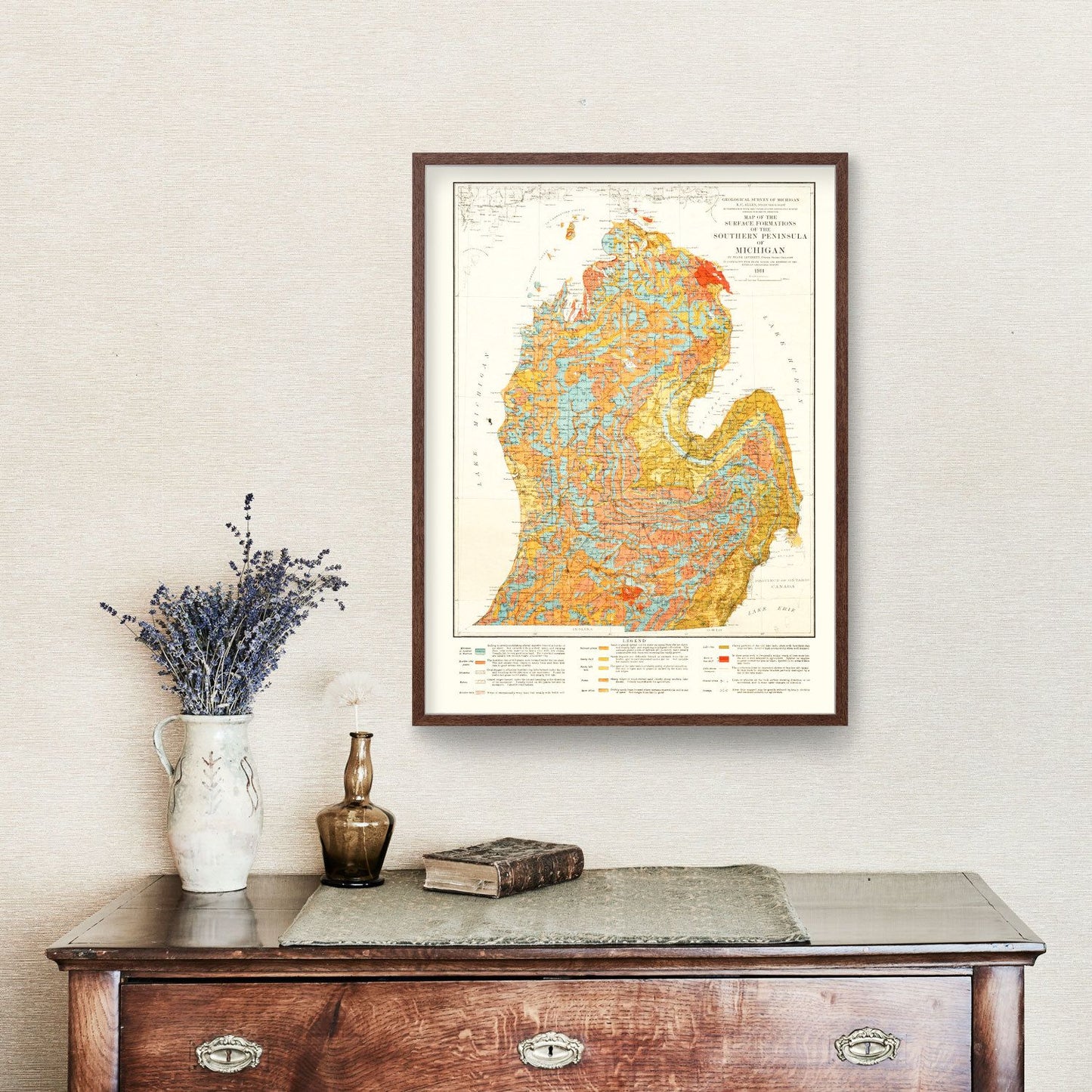 Vintage Map of Michigan, 1911