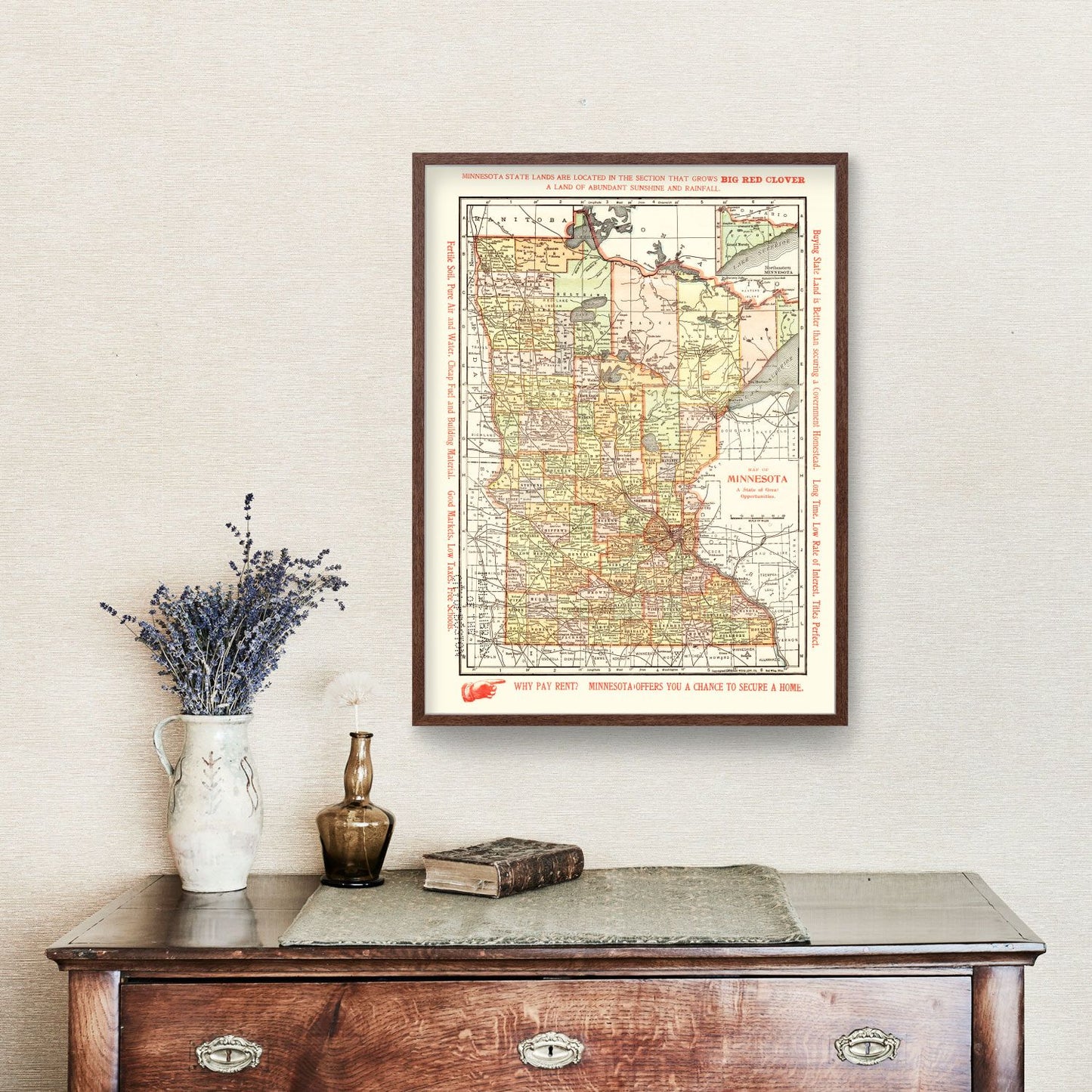 Vintage Map of Minnesota, 1904