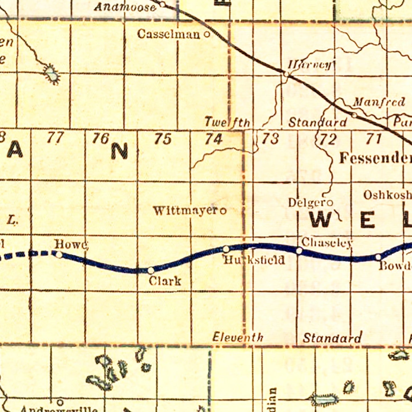 Vintage Map of North Dakota, 1901