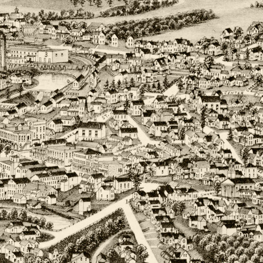Vintage Map of Perry, New York, 1892