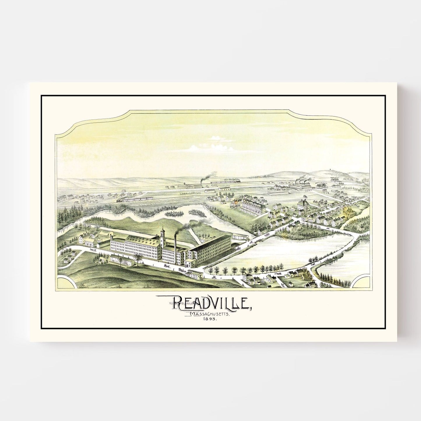 Vintage Map of Readville, Massachusetts, 1893