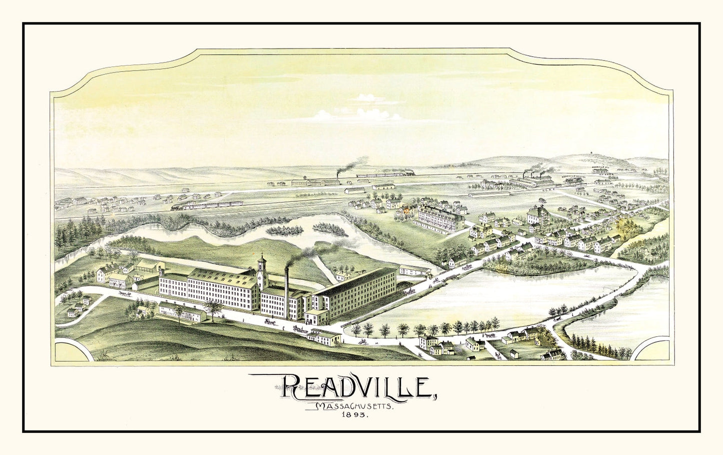 Vintage Map of Readville, Massachusetts, 1893