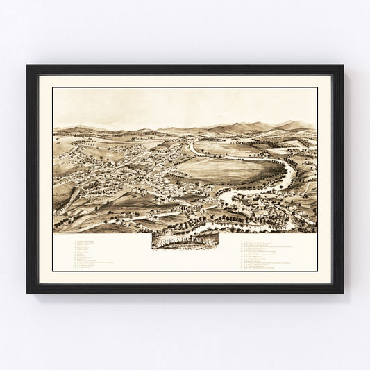 Vintage map of Enosburg Falls, Vermont, 1892