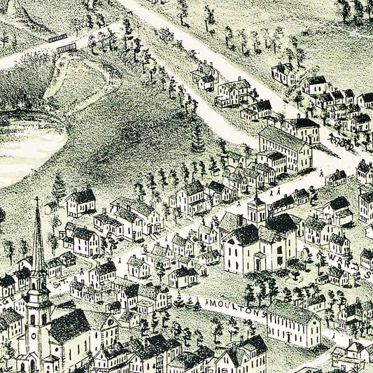 Vintage Map of Randolph, Norfolk County, Massachusetts, 1892