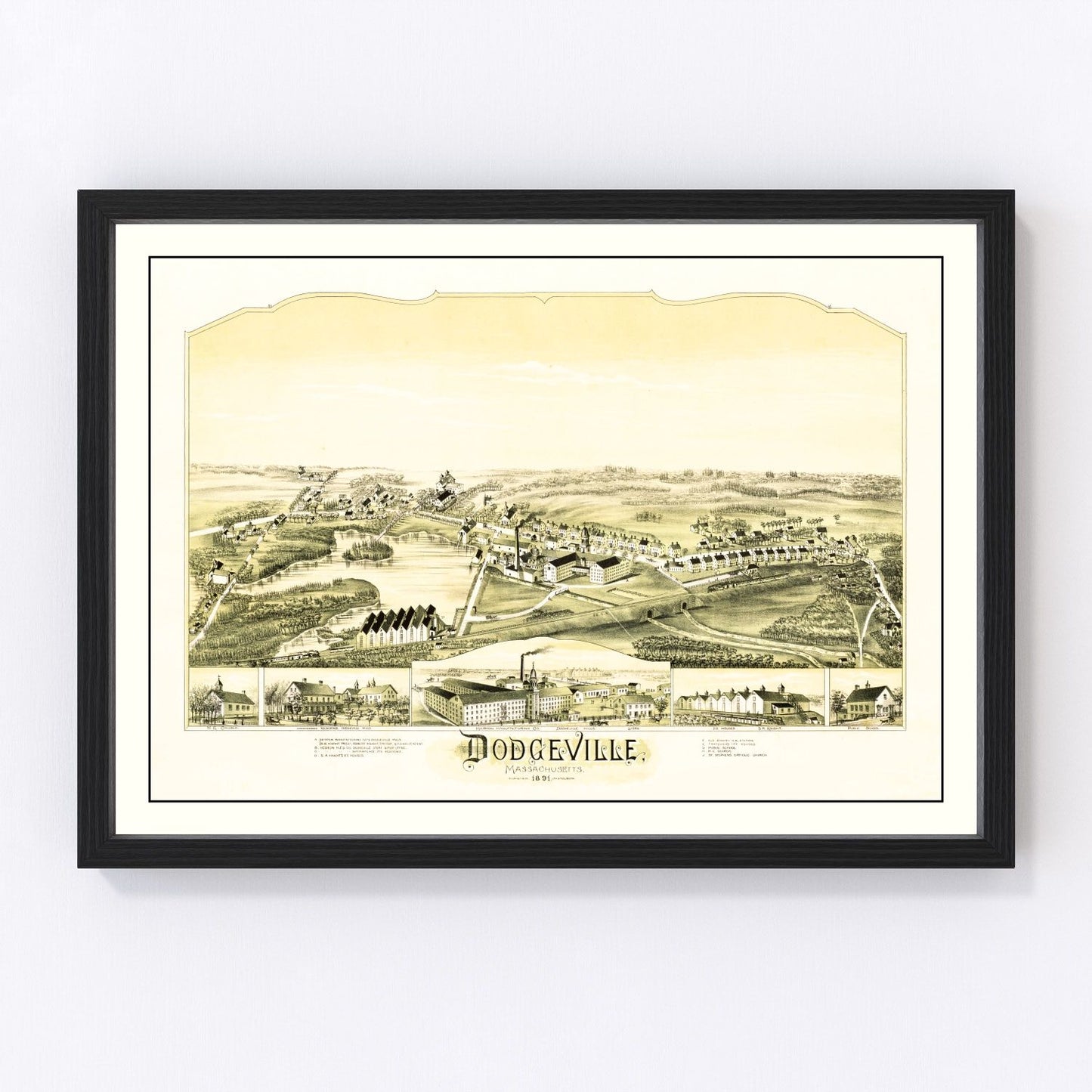 vintage map of Dodgeville, Massachusetts, 1891