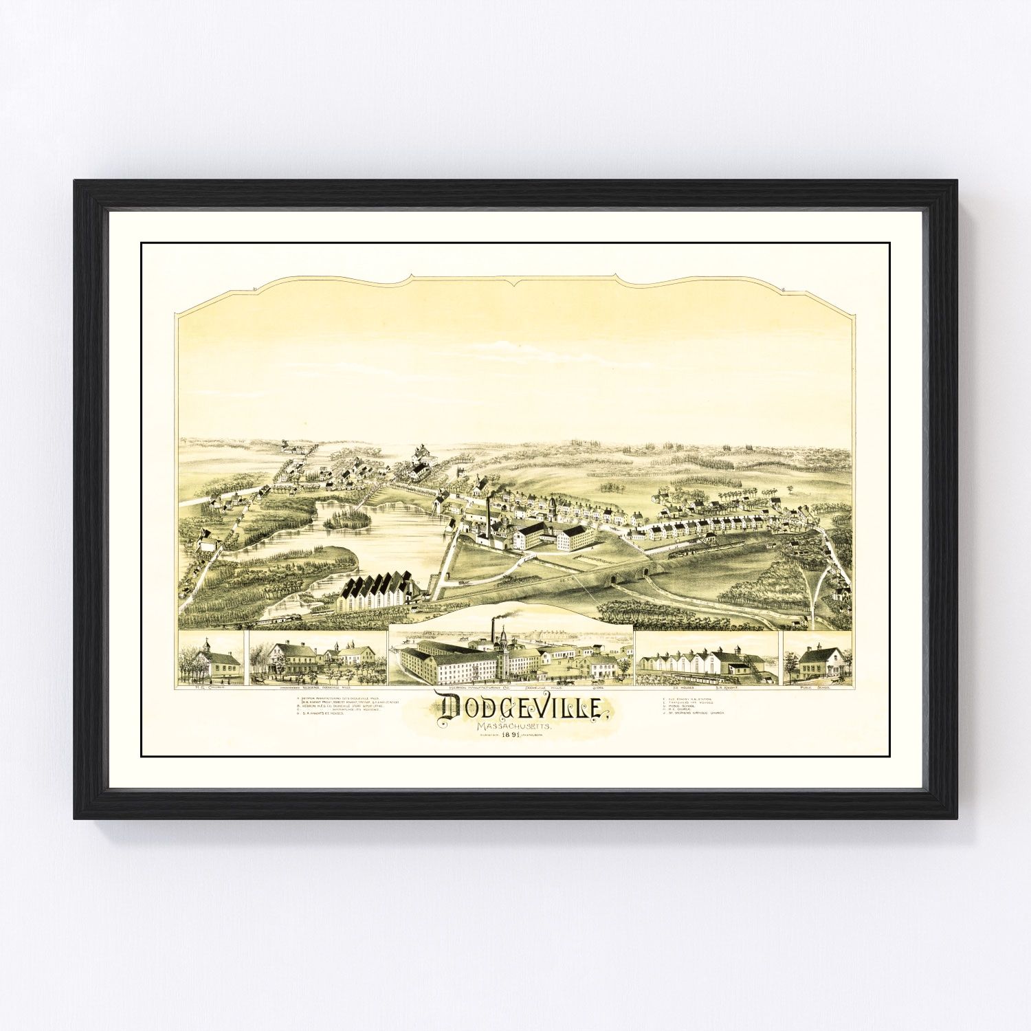 vintage map of Dodgeville, Massachusetts, 1891