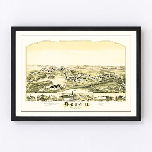 vintage map of Dodgeville, Massachusetts, 1891