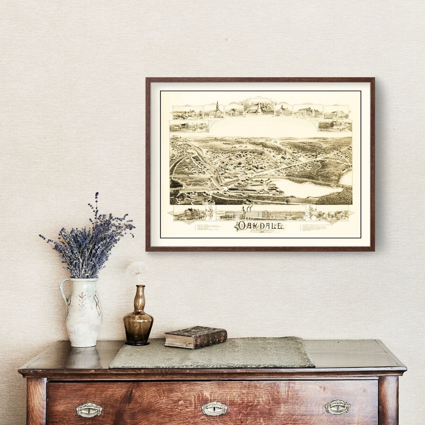 Vintage Map of Oakdale, Massachusetts, 1891