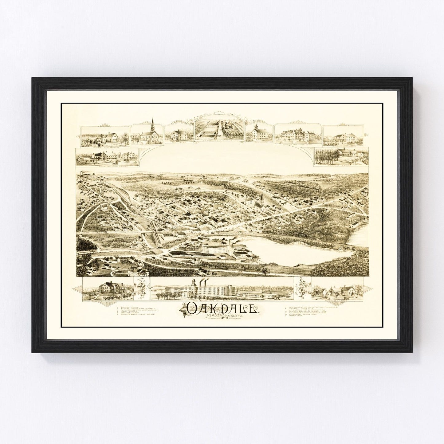 vintage map of Oakdale, Massachusetts, 1891
