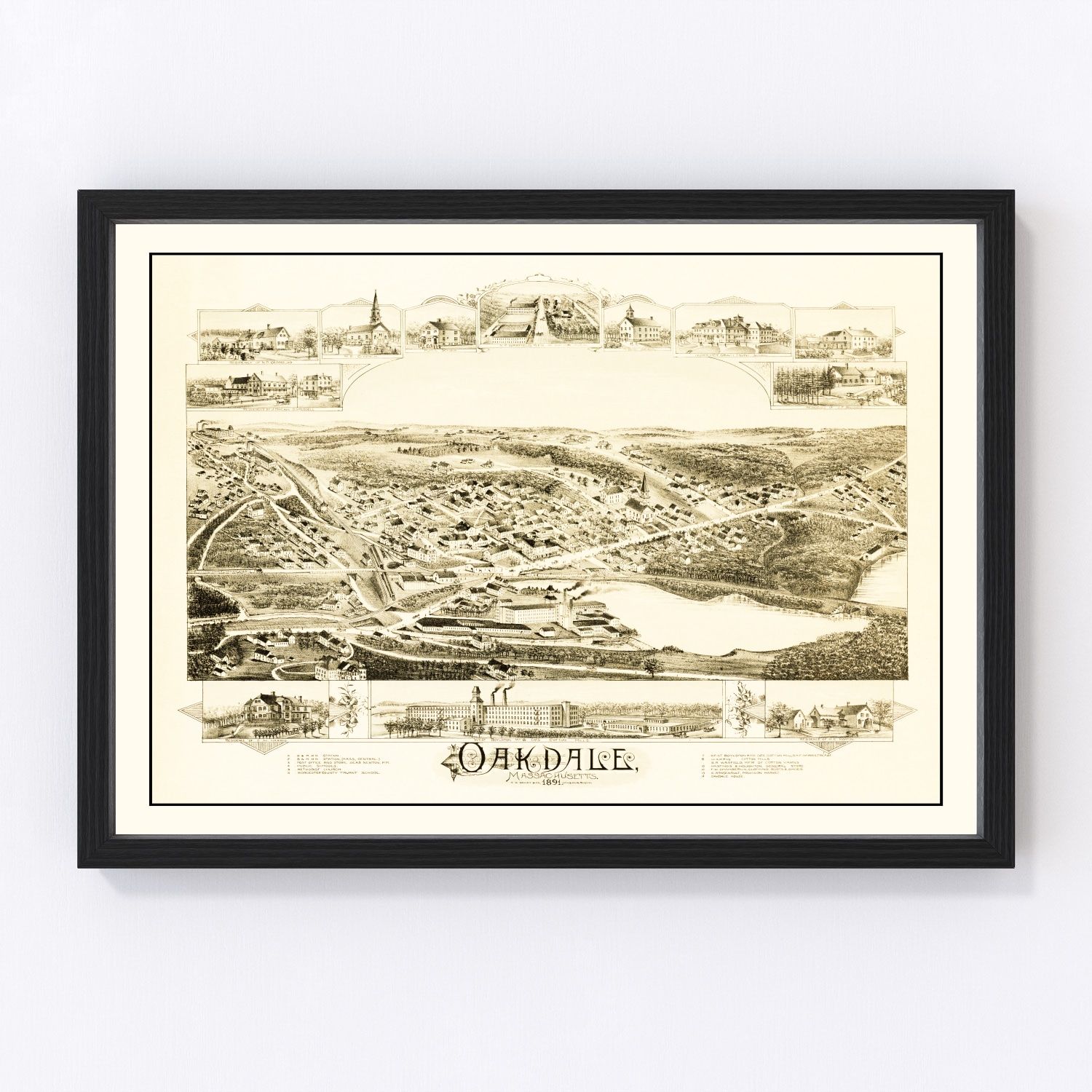 vintage map of Oakdale, Massachusetts, 1891