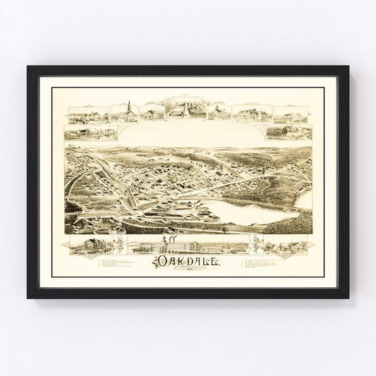 vintage map of Oakdale, Massachusetts, 1891