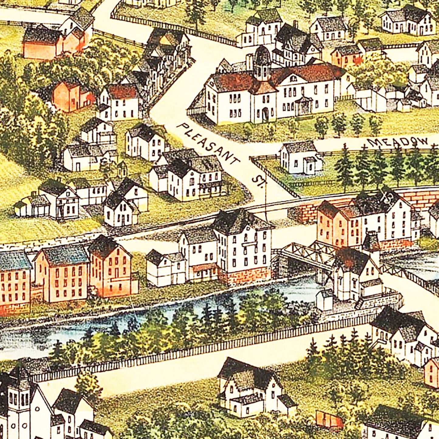 Vintage Map of Housatonic, Massachusetts, 1890 (Berkshire)