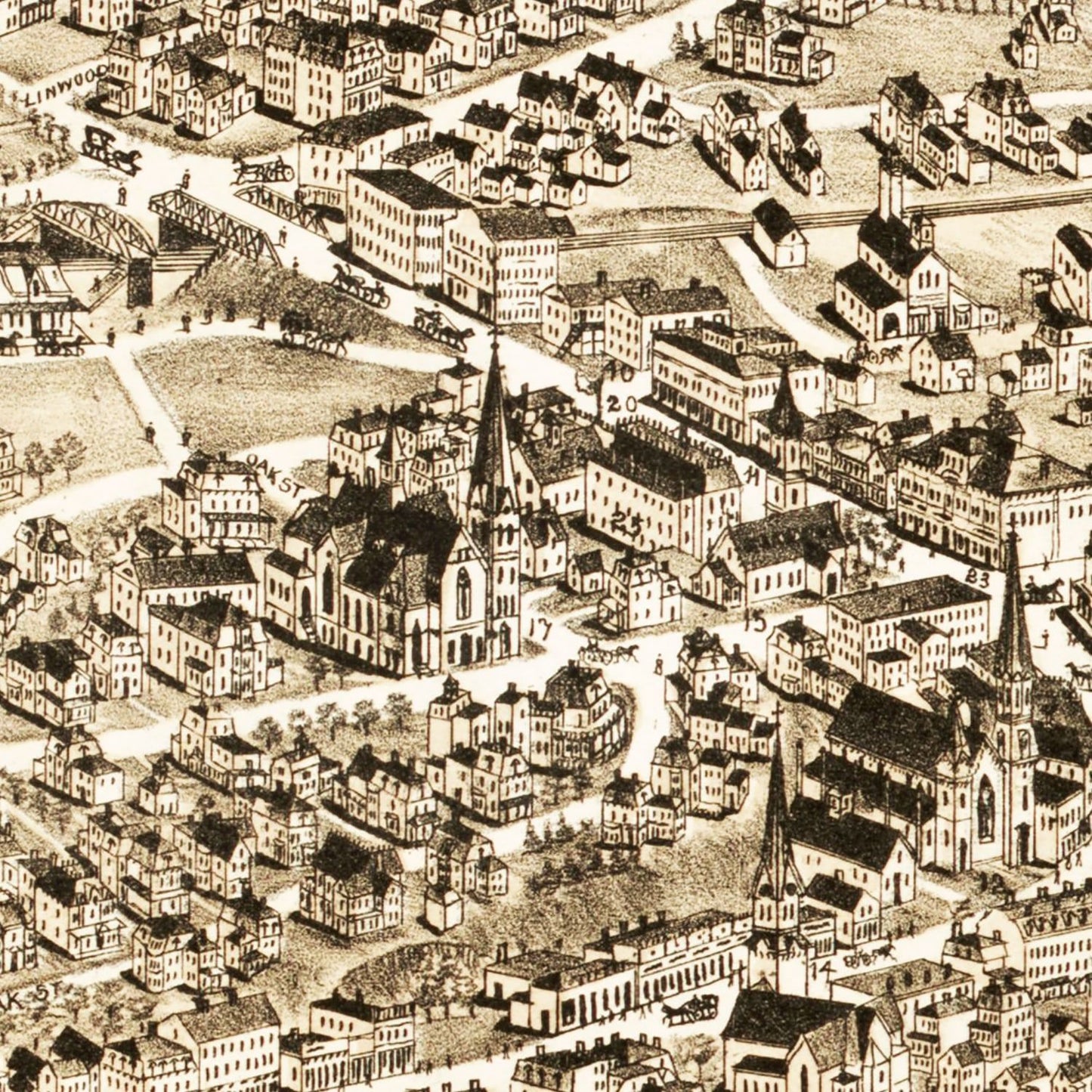 Vintage Map of Hyde Park, Massachusetts, 1890