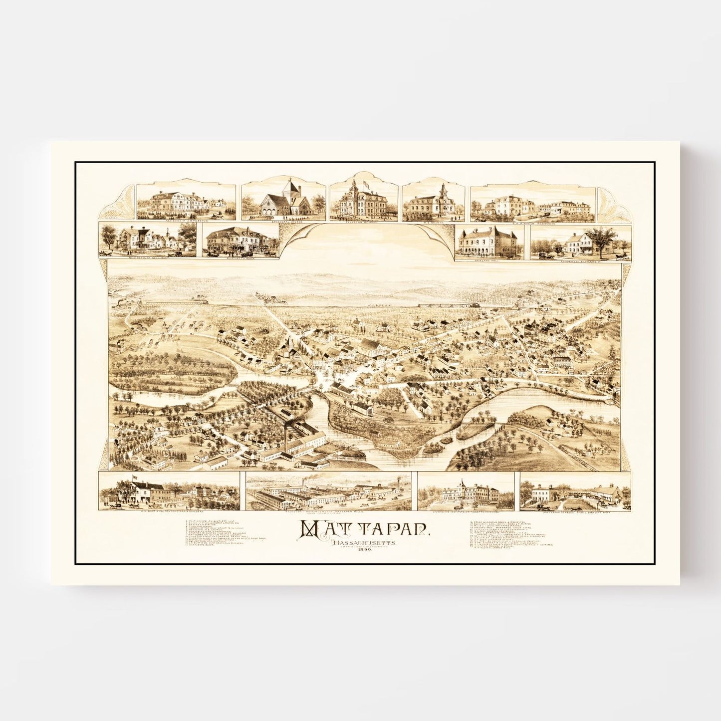 Vintage Map of Mattapan, Massachusetts, 1890
