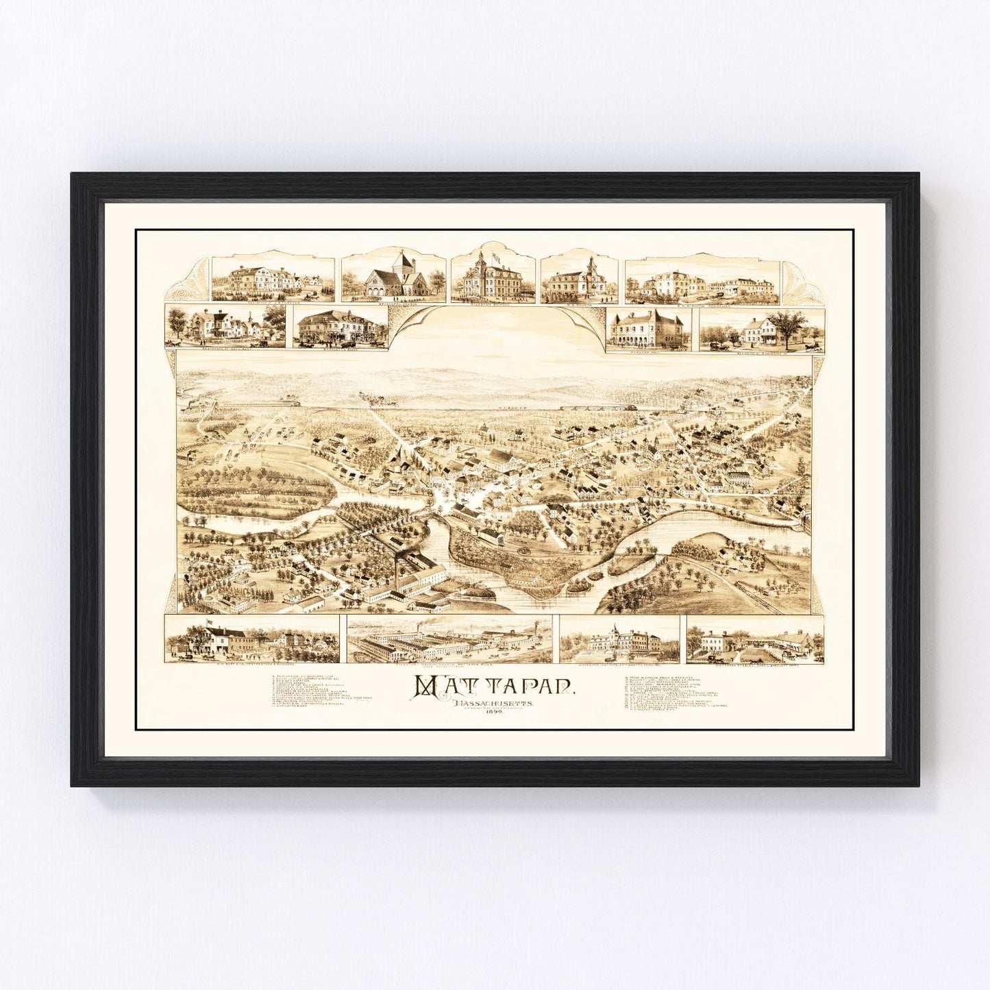 Vintage map of Mattapan, Massachusetts, 1890