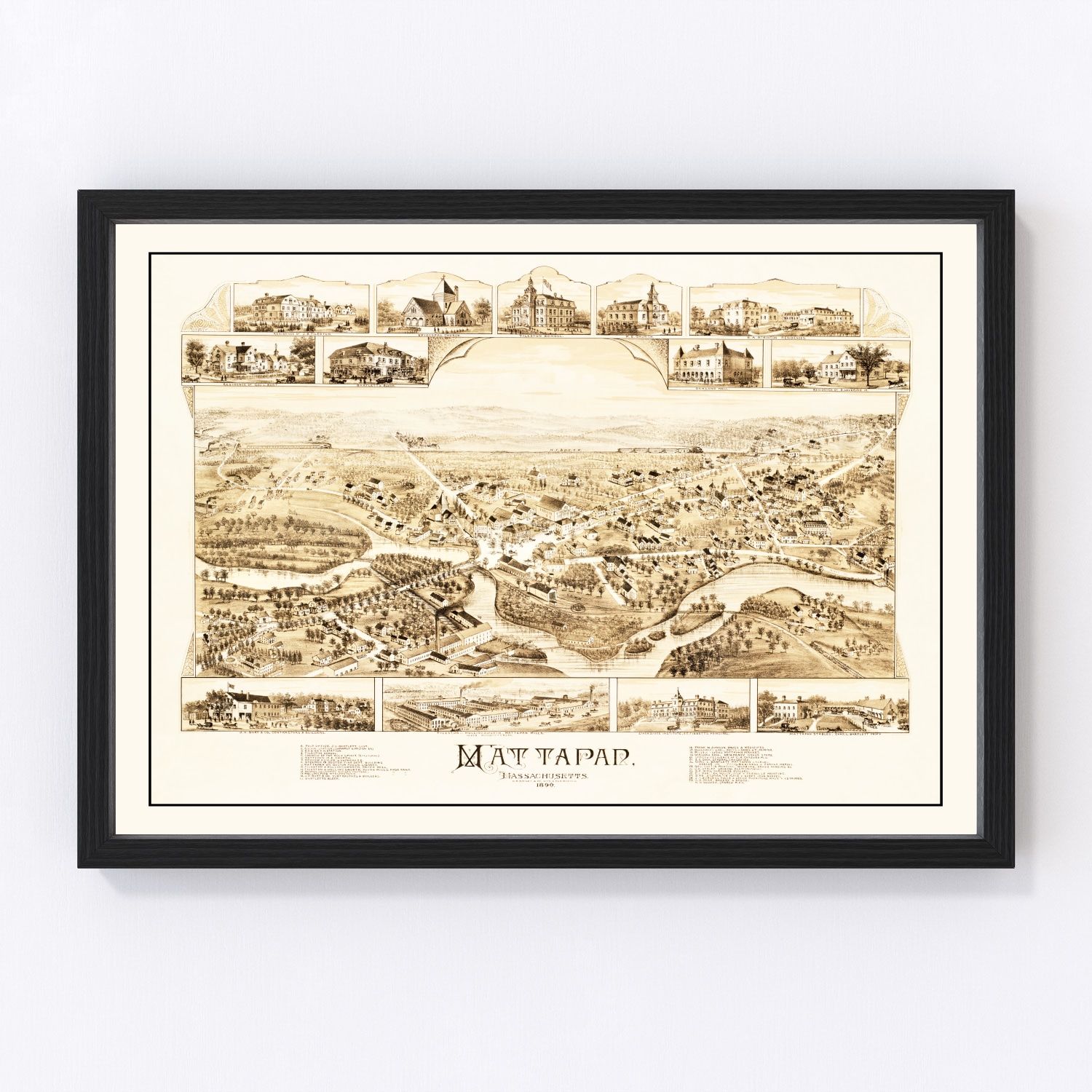 Vintage map of Mattapan, Massachusetts, 1890