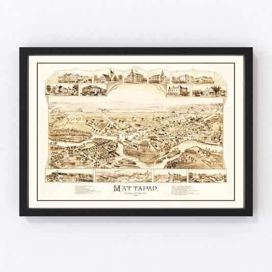 Vintage map of Mattapan, Massachusetts, 1890