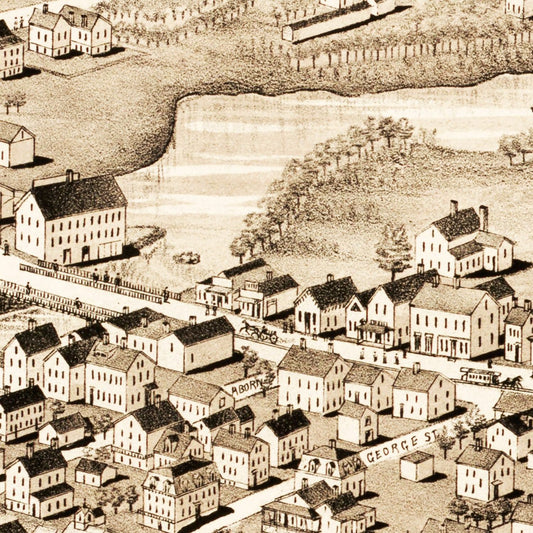 Vintage Map of Pawtuxet, Rhode Island, 1890