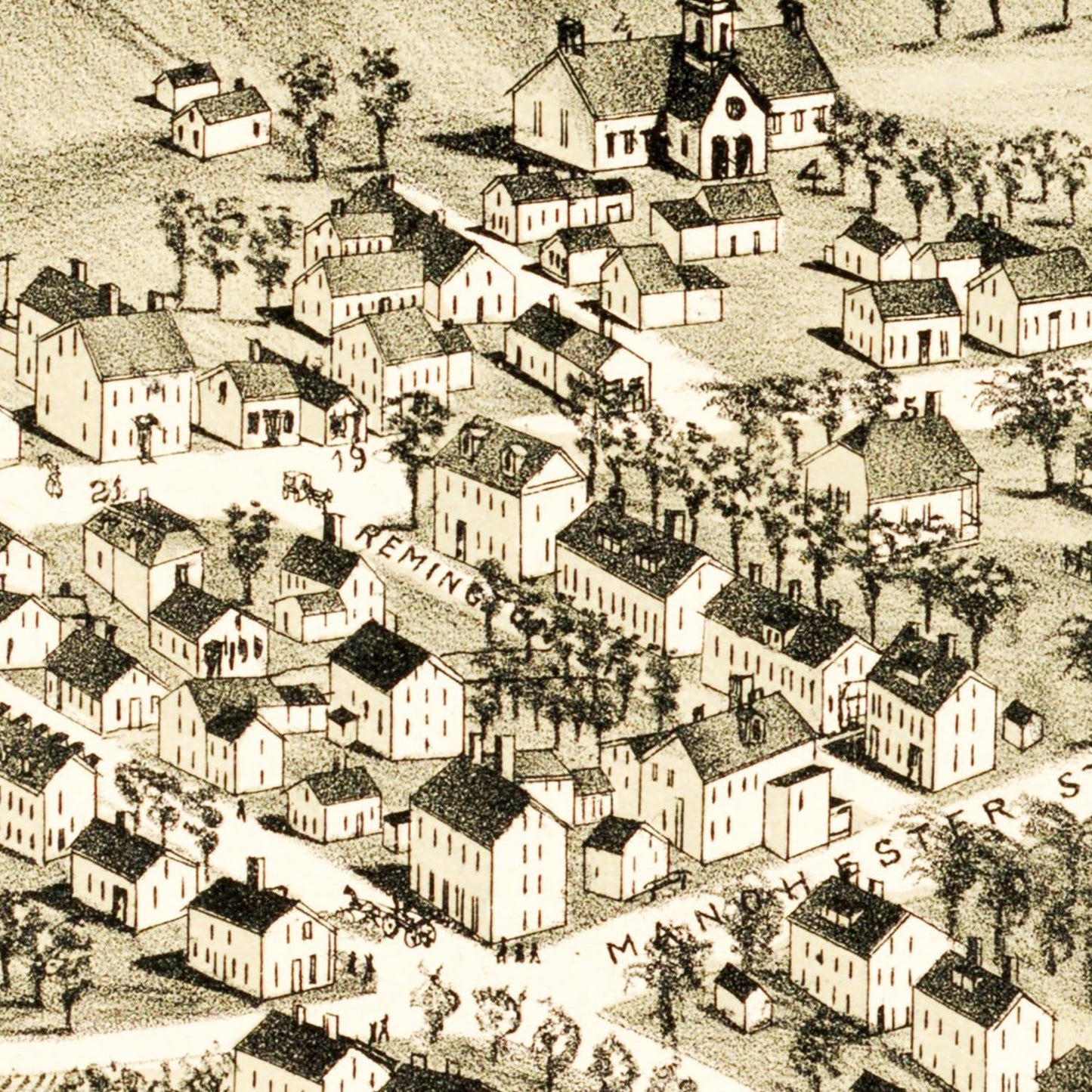 Vintage Map of Crompton, Rhode Island, 1889