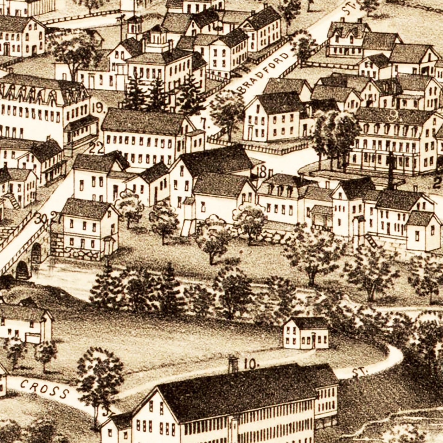 Vintage Map of Henniker, New Hampshire, 1889 (Merrimack)