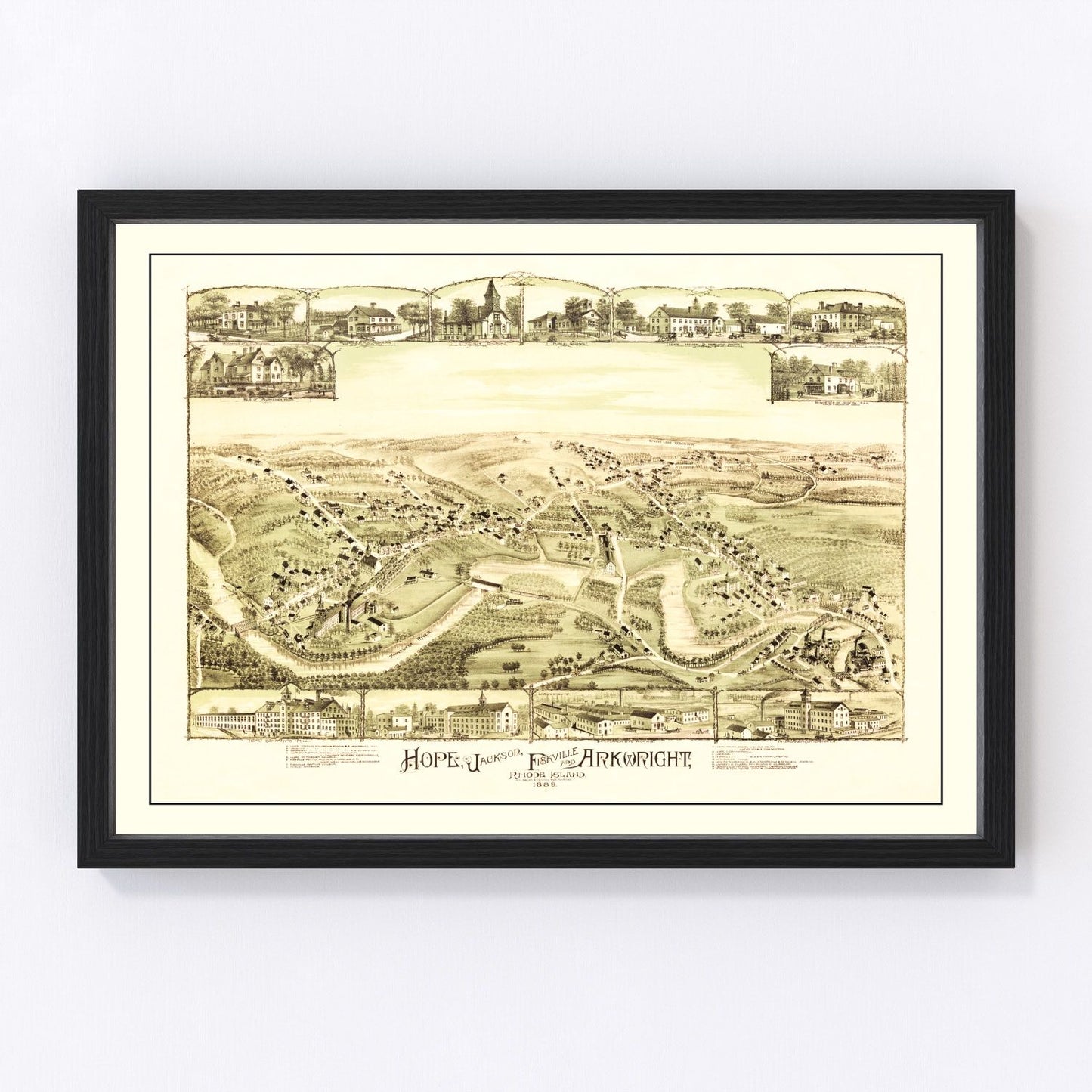 Vintage map of Hope, Providence County, Rhode Island, 1889