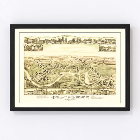 Vintage map of Hope, Providence County, Rhode Island, 1889