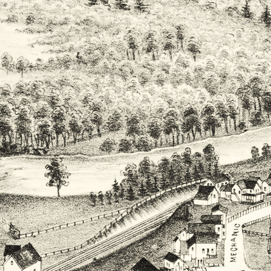 Vintage Map of Jewett City, Connecticut, 1889