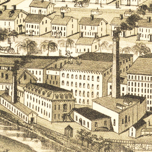 Vintage Map of Pontiac, Rhode Island, 1889