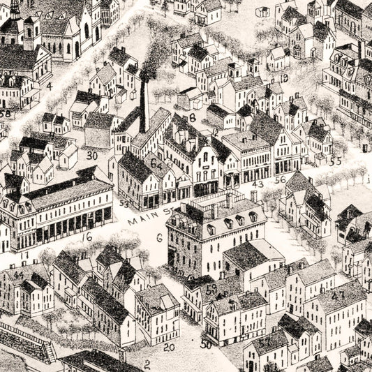 Vintage Map of Franklin, Massachusetts, 1888