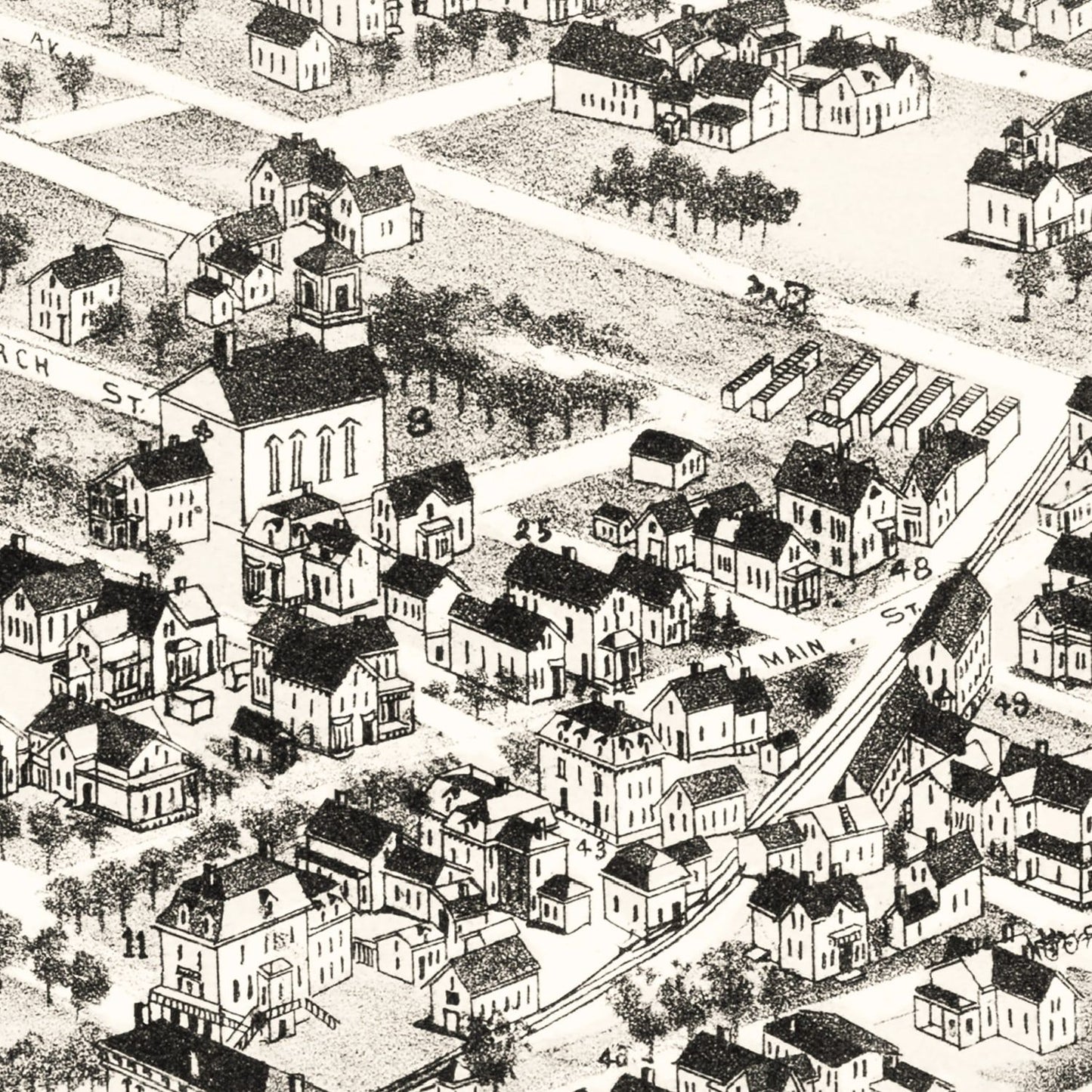 Vintage Map of Mansfield, Massachusetts, 1888