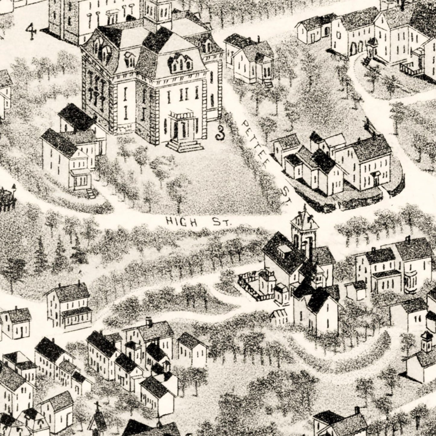 Vintage Map of Newton Upper Falls, Massachusetts, 1888
