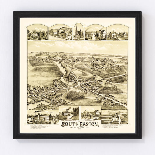 vintage map of South Easton, Massachusetts, 1888