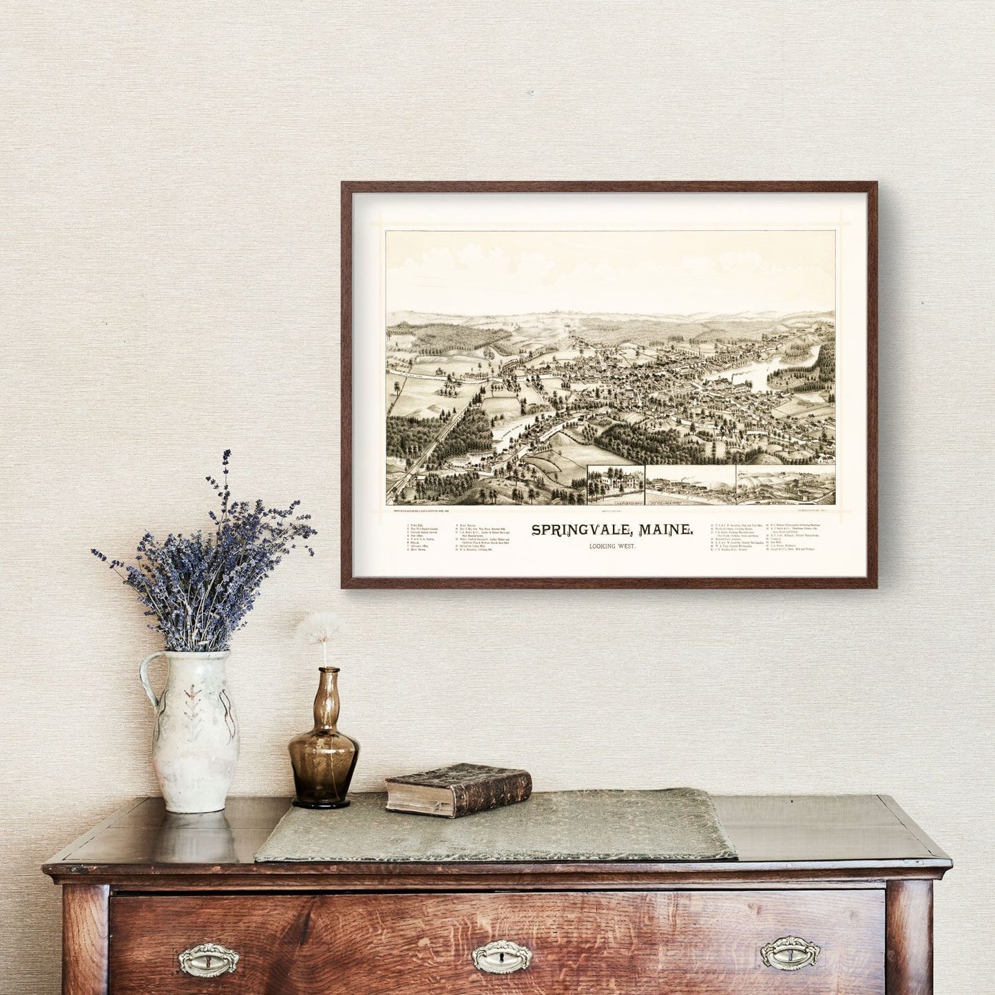 Vintage Map of Springvale, Maine, 1888