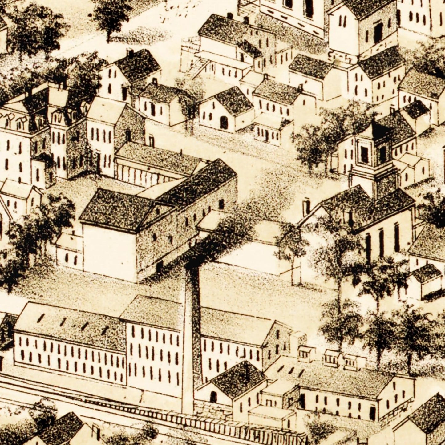 Vintage Map of Millville, Massachusetts, 1887
