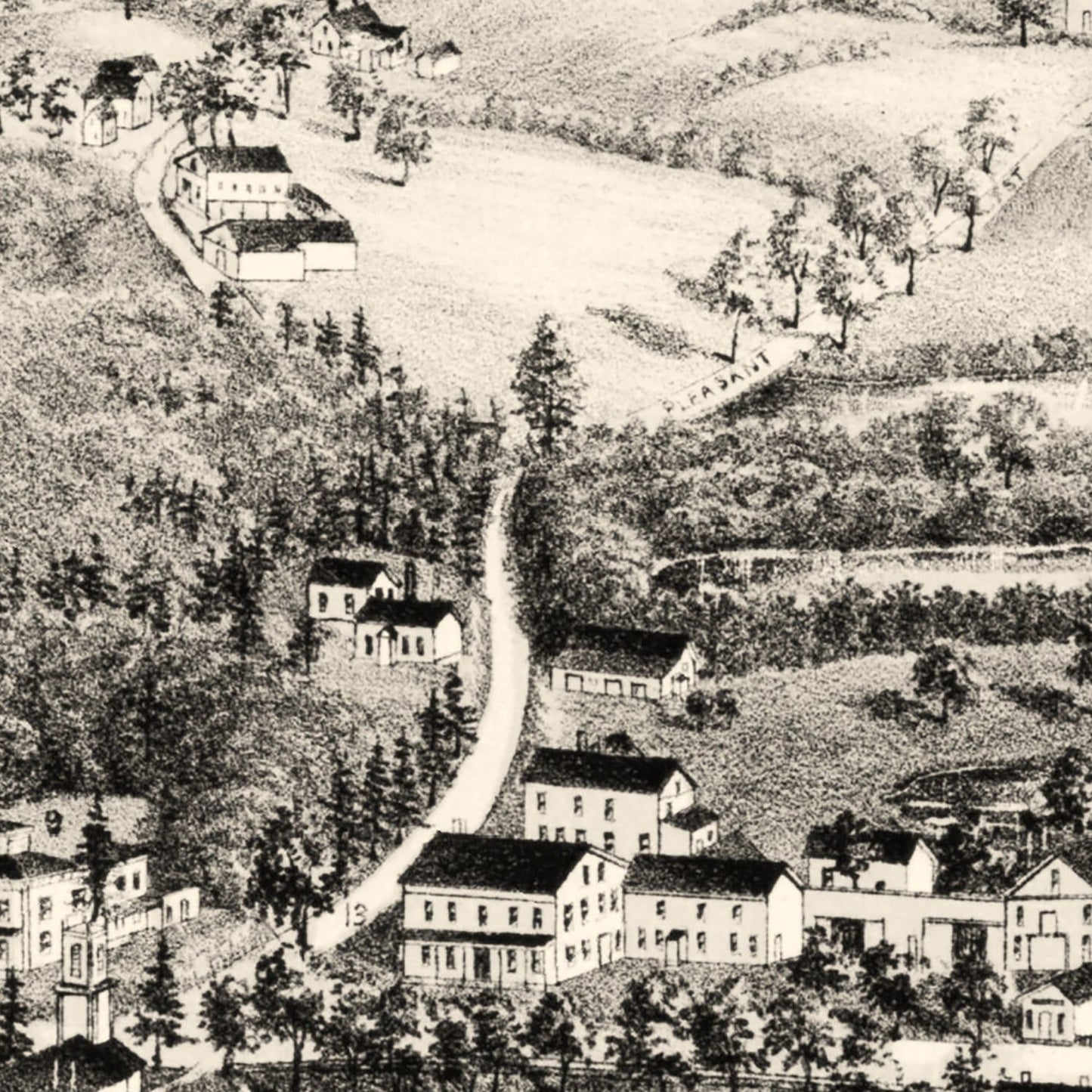 Vintage Map of Rochdale, Massachusetts, 1887