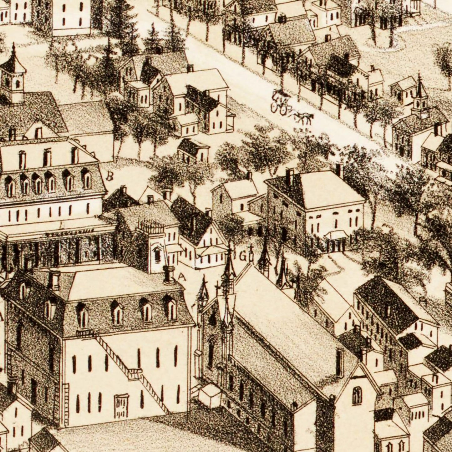 Vintage Map of Medway, Massachusetts, 1887