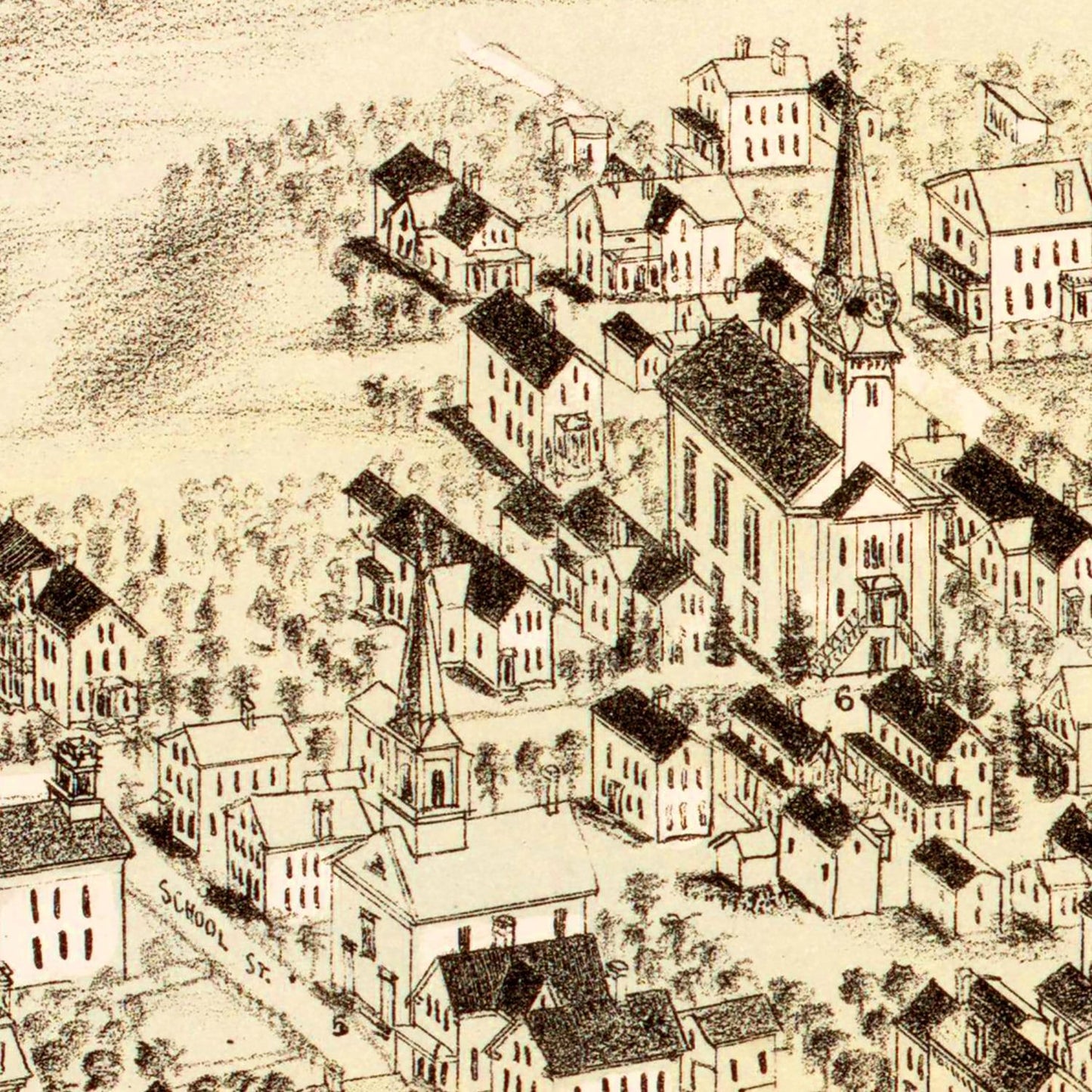Vintage Map of Somerset, Massachusetts, 1887