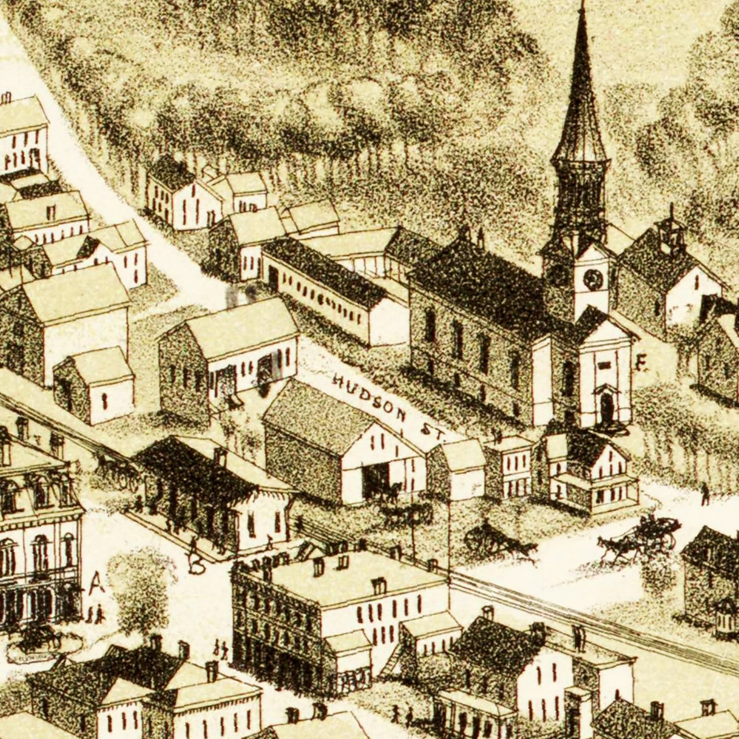 Vintage Map of Northborough, Massachusetts, 1887