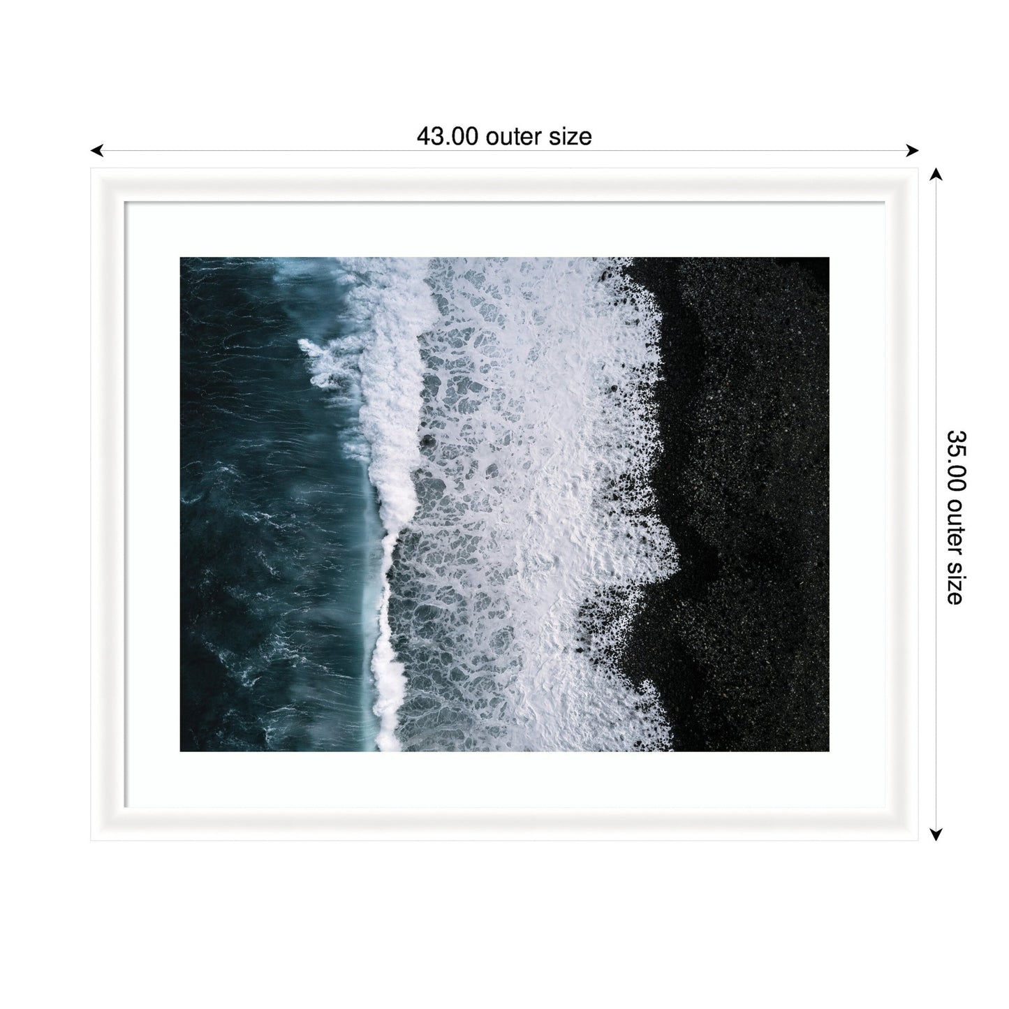 Ocean Waves Black Beach Iceland Framed Wall Art