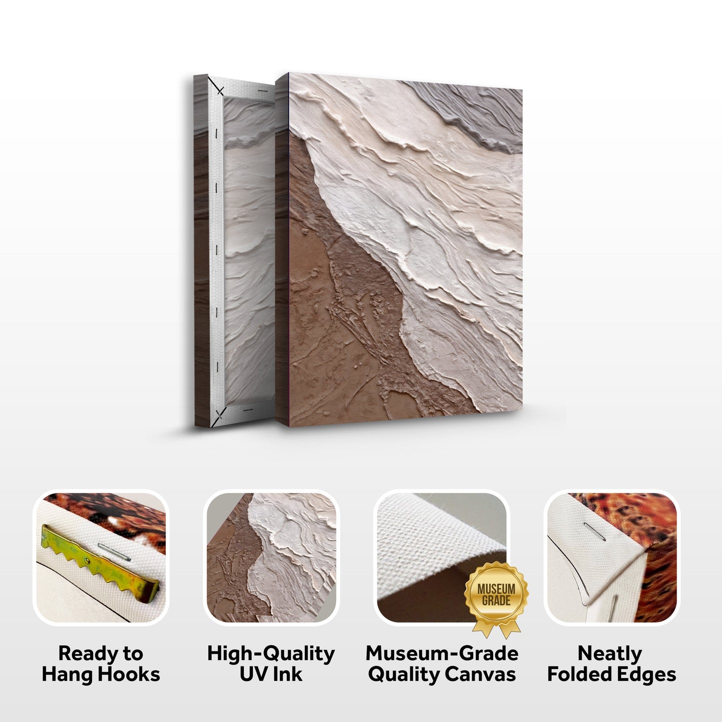 Abstract Earthy Waves Canvas Wall Art