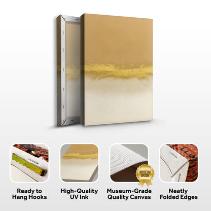 Minimalist White and Gold Abstract Canvas Wall Art
