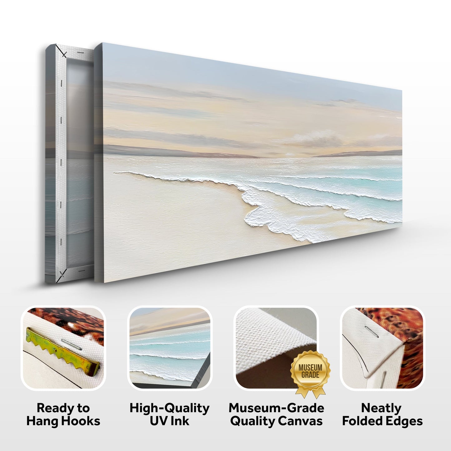 Serene Ocean Wave Coastal Canvas Wall Art