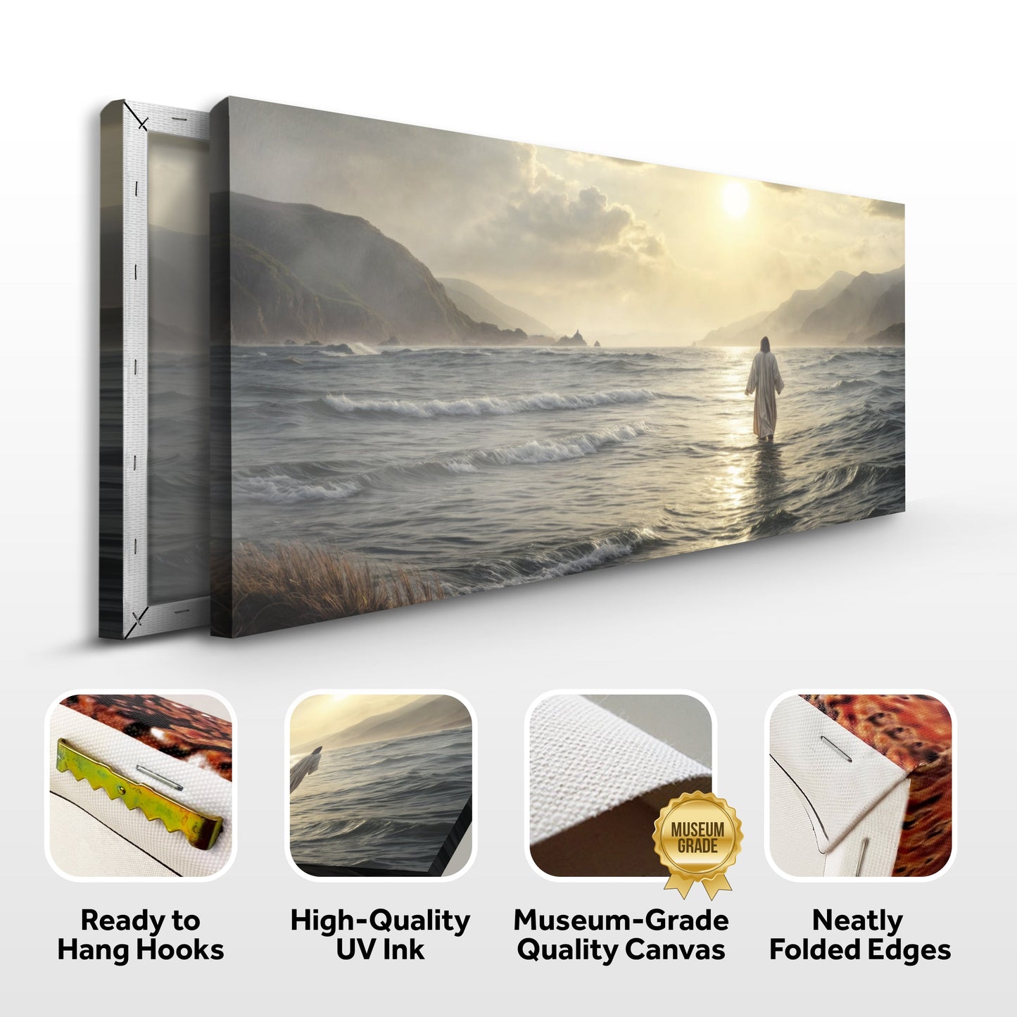 Walking on Water Faith Canvas Wall Art IV