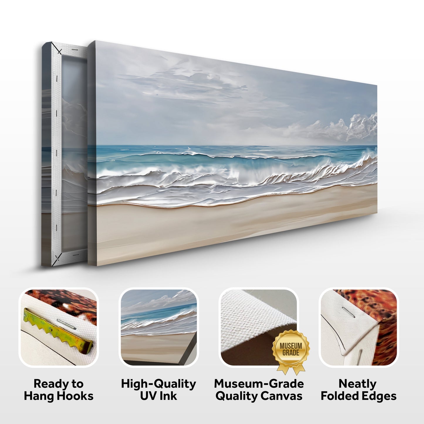 Serene Ocean Wave Wall Art on Canvas