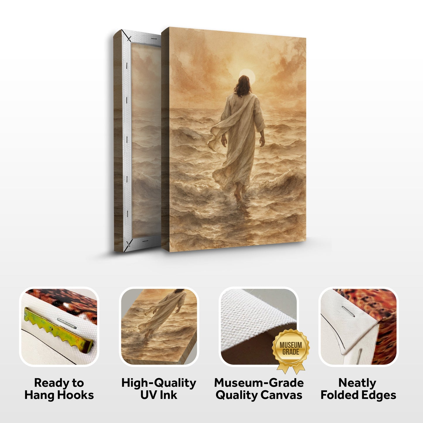 Jesus Walking on Water Christian Art Canvas Print
