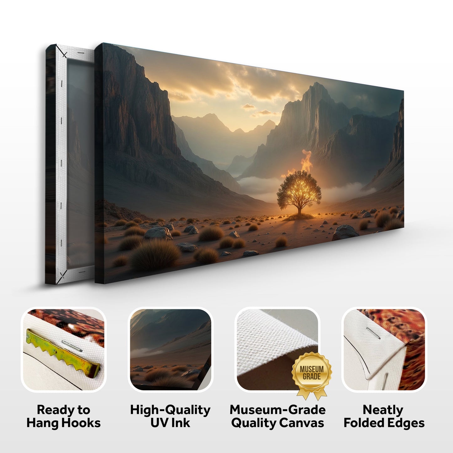 Burning Bush Canvas Wall Art Biblical Faith Decor