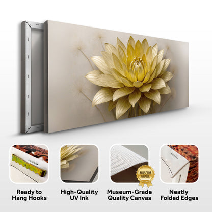 Golden Lotus Minimalist Abstract Canvas Wall Art