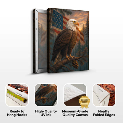 Sentinel of the Pines Eagle Canvas Wall Art