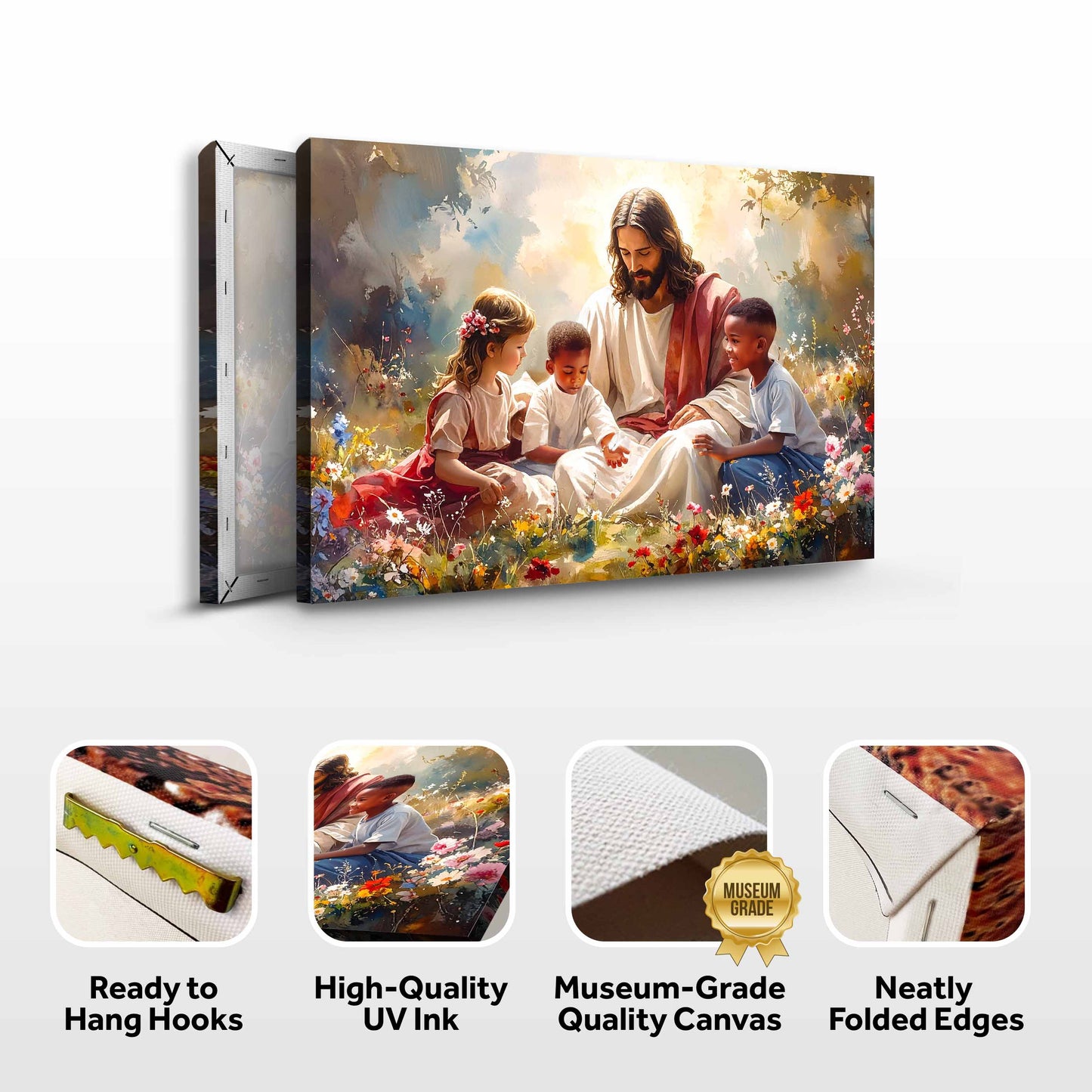 Jesus and Children Faith Canvas Print